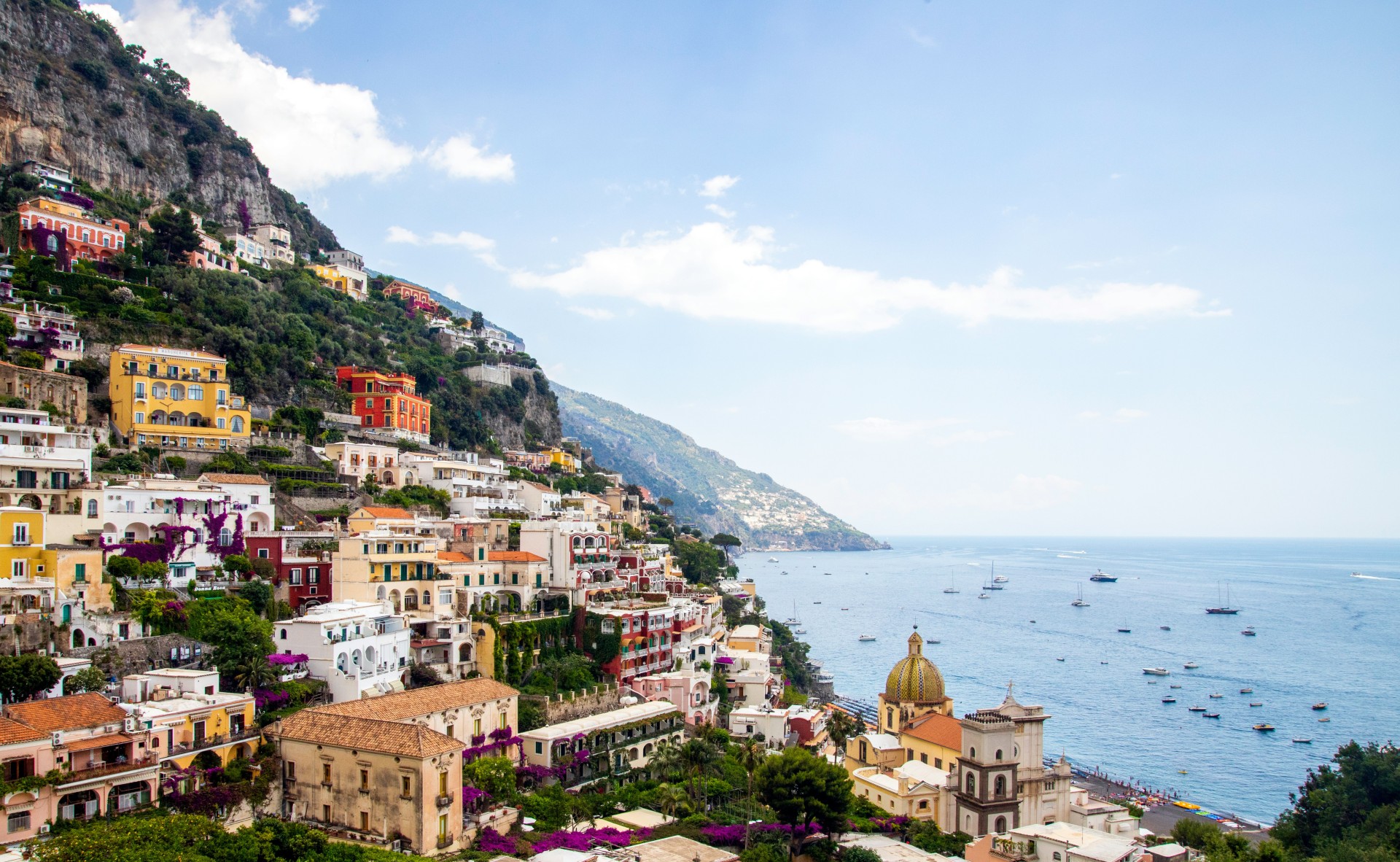 Panoramic photo of Positano Italy