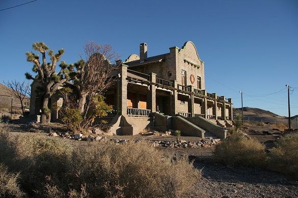 Train station in Rhyolite, Nevada ghost town