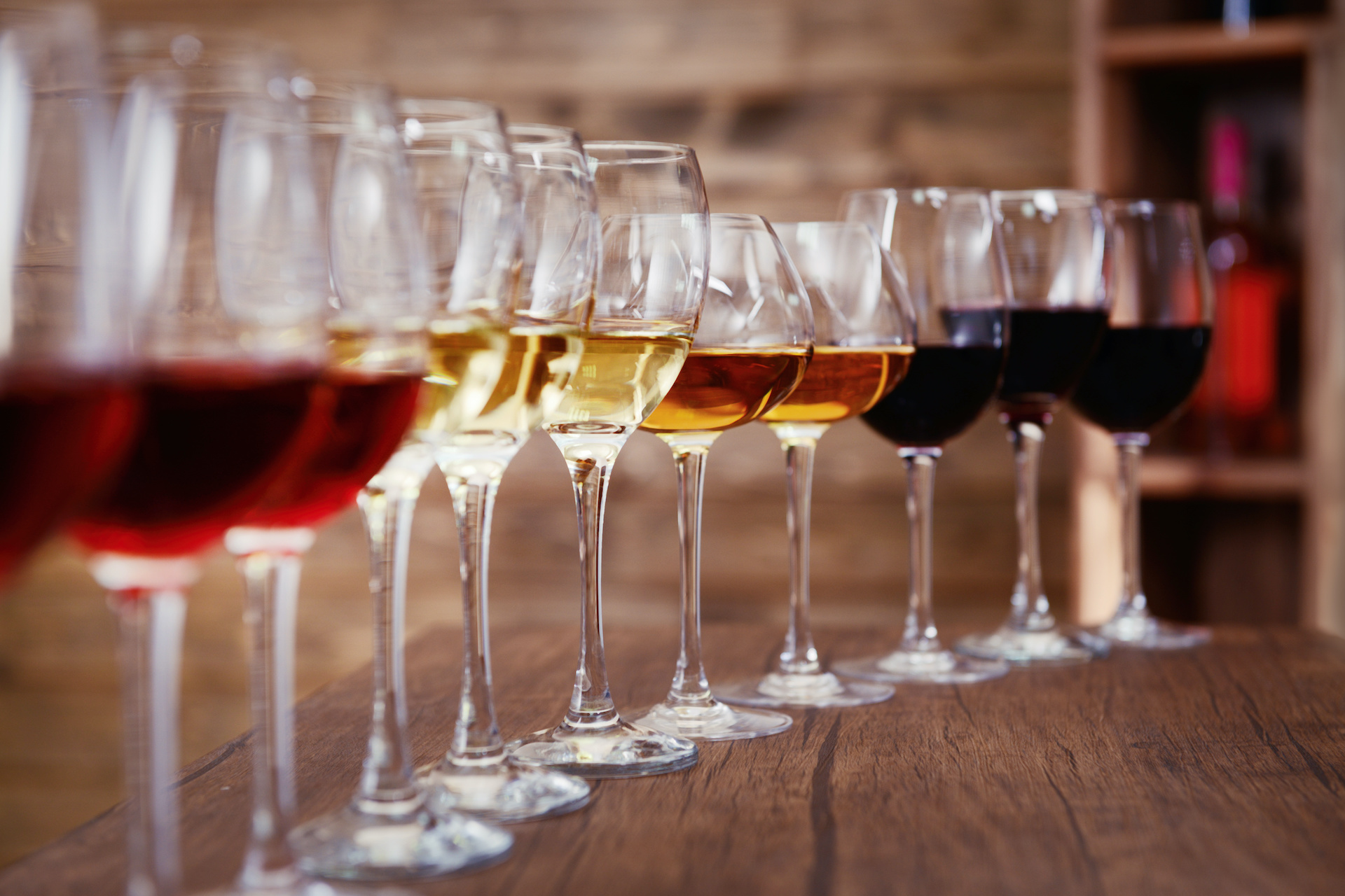 Varied wine glasses