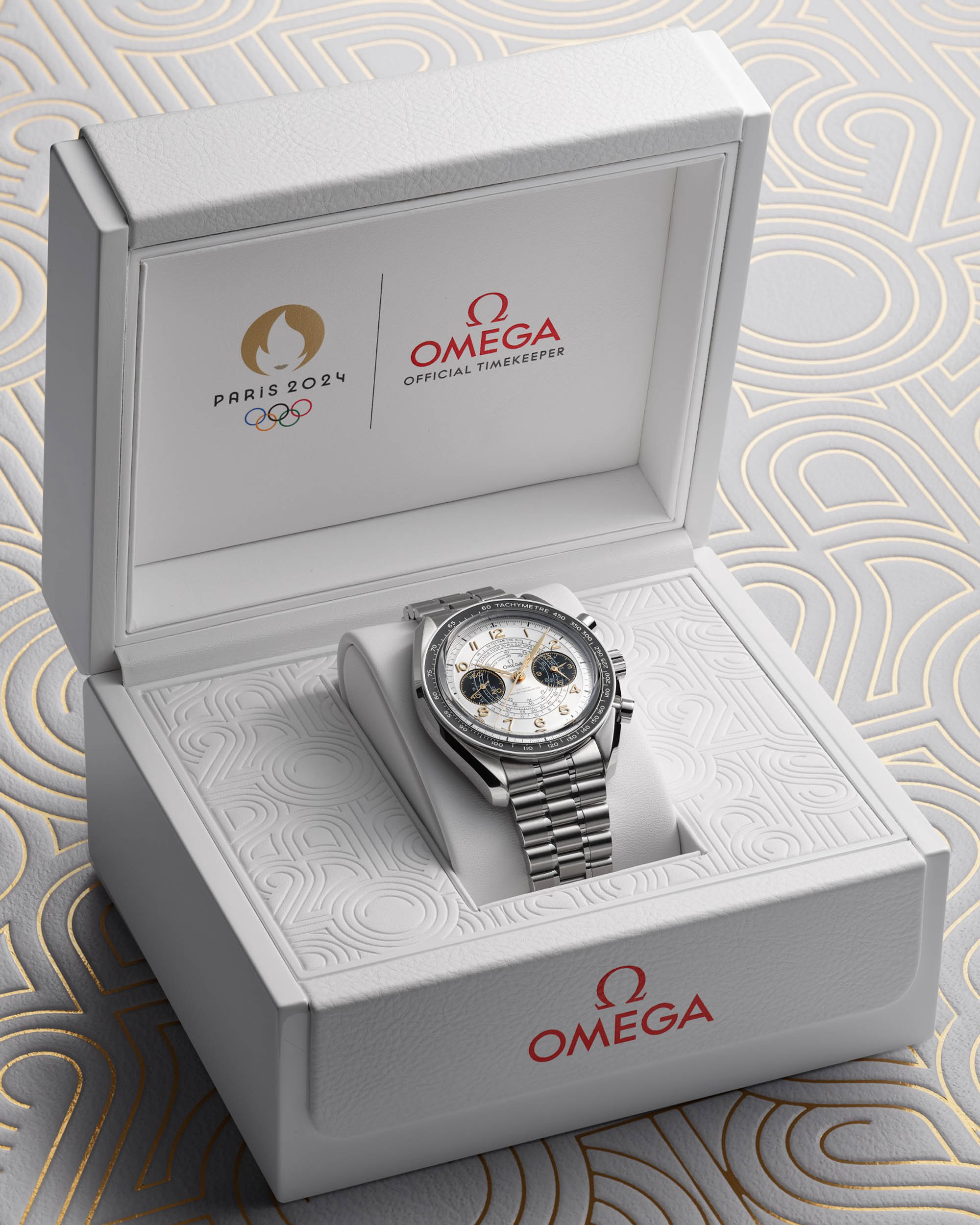 Caja Omega Speedmaster Chronoscope Paris 2024