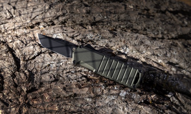 Tekto Knives A2 Badger Series knife on wood
