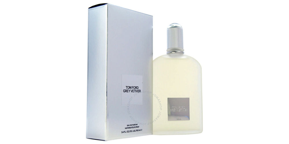 Tom Ford Grey Vetiver on a white background.