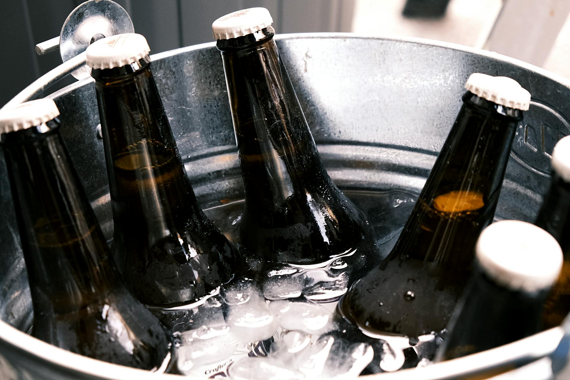 Beer in ice bucket