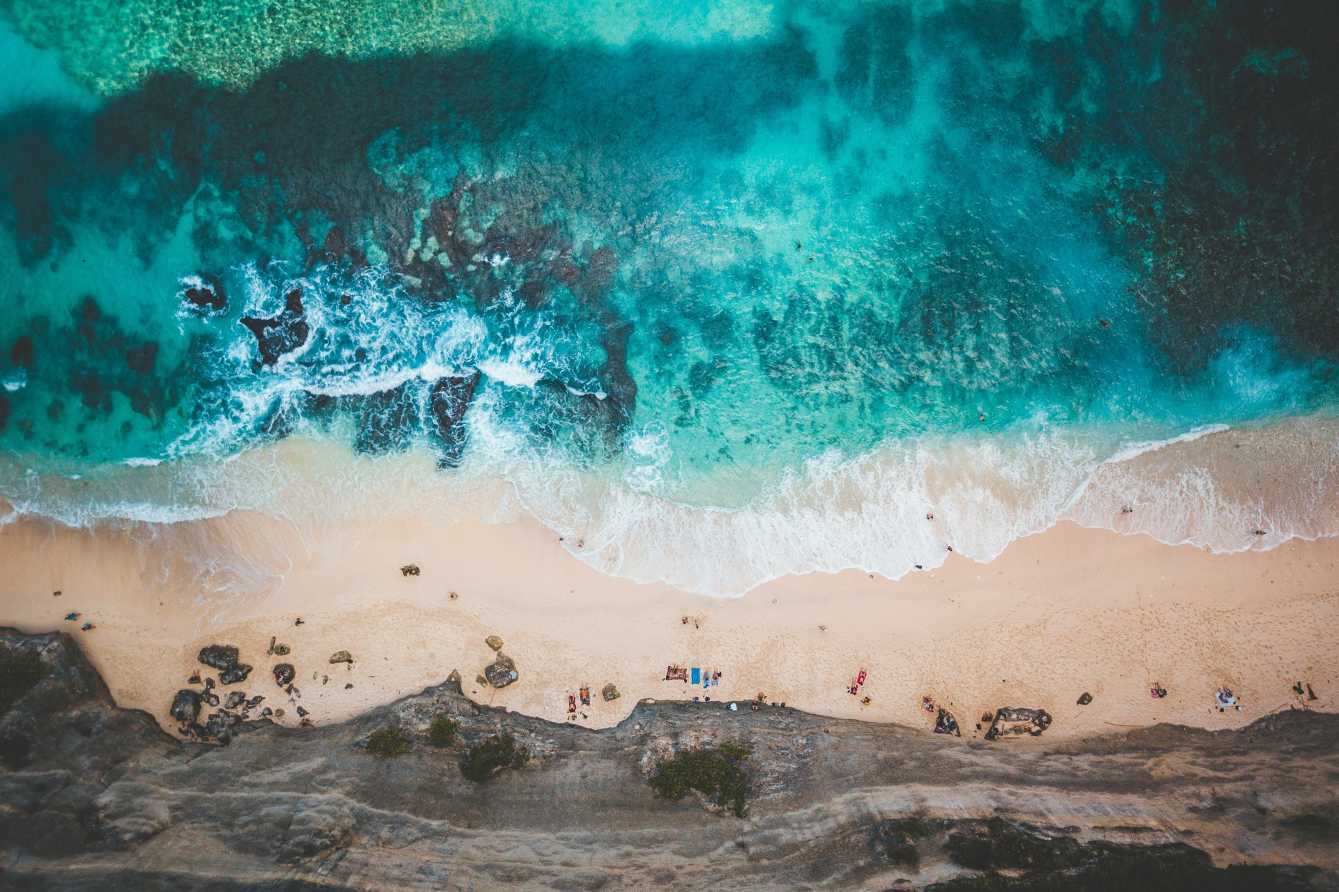 aquamarine ocean and beach in Bali
