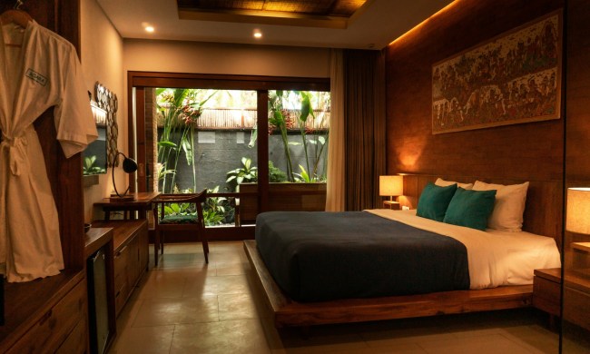 Bali, Indonesia bedroom with dark lighting