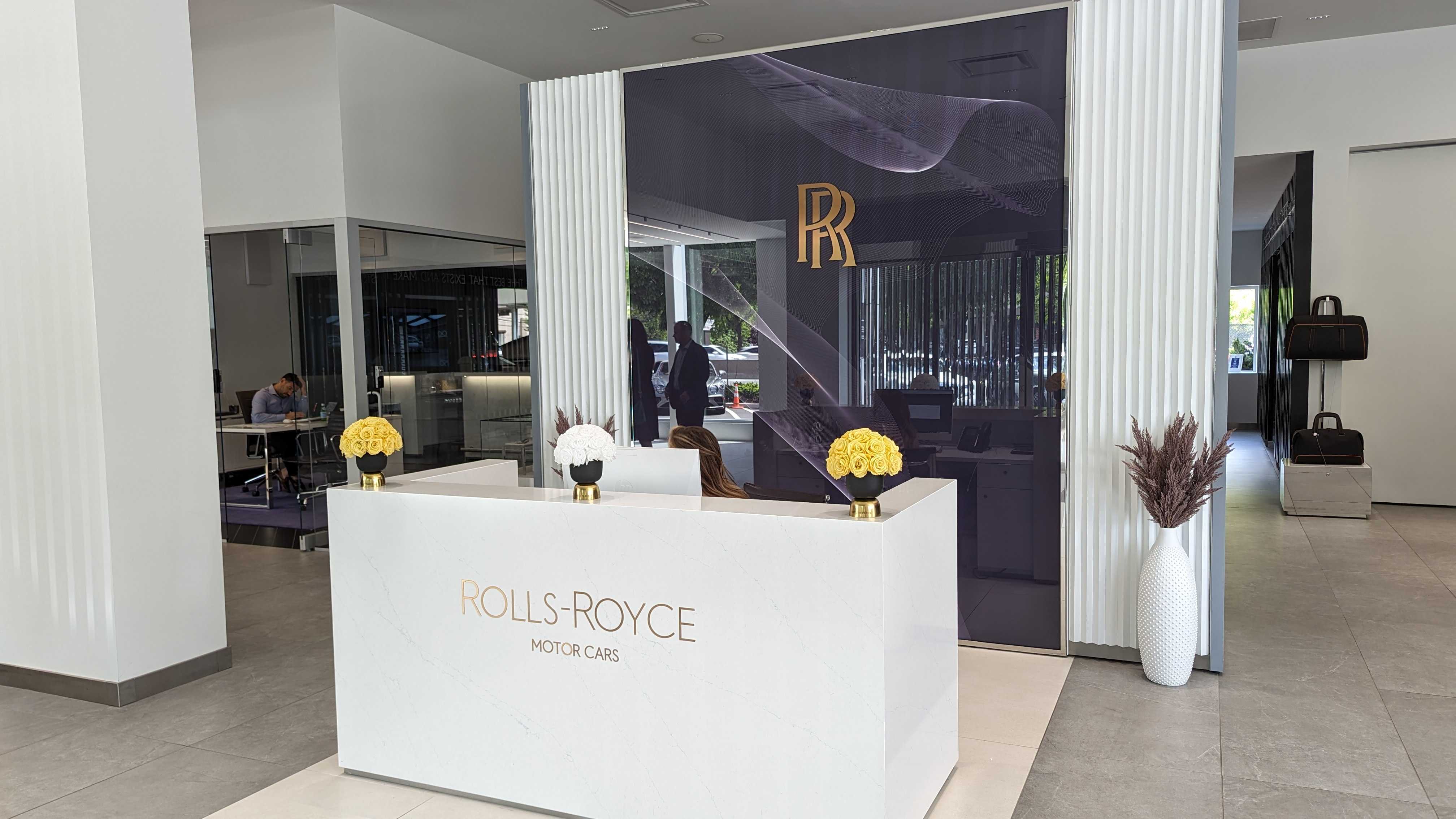 The entrance to a Rolls Royce dealerchip