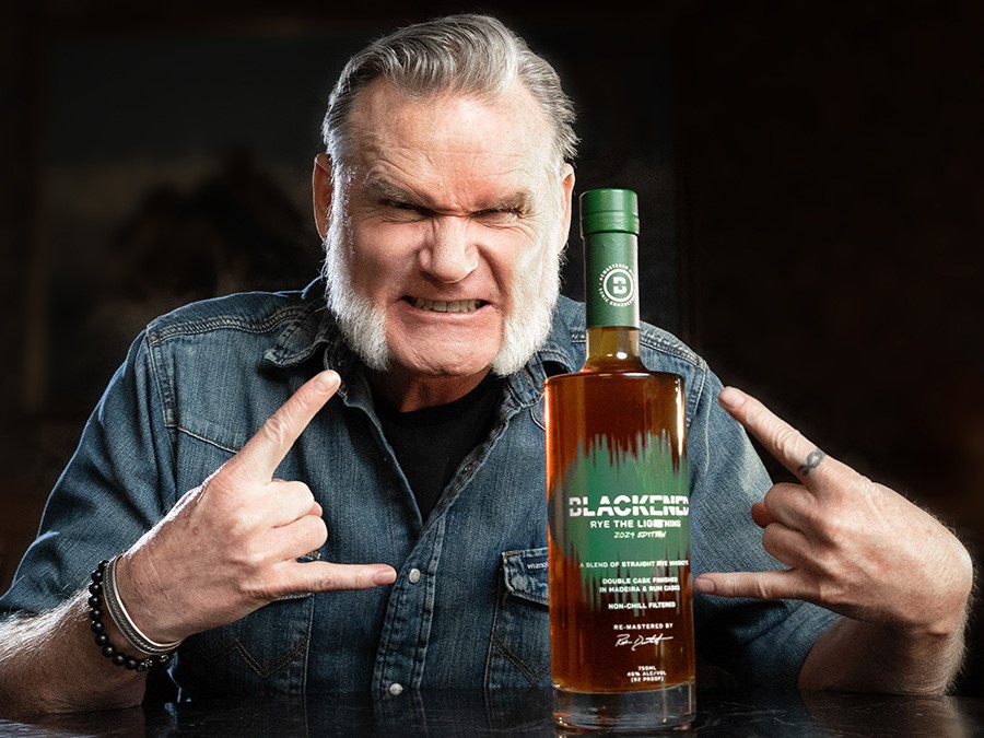 Rob Dietrich from BLACKENED with Rye the Lightning Metallica whiskey