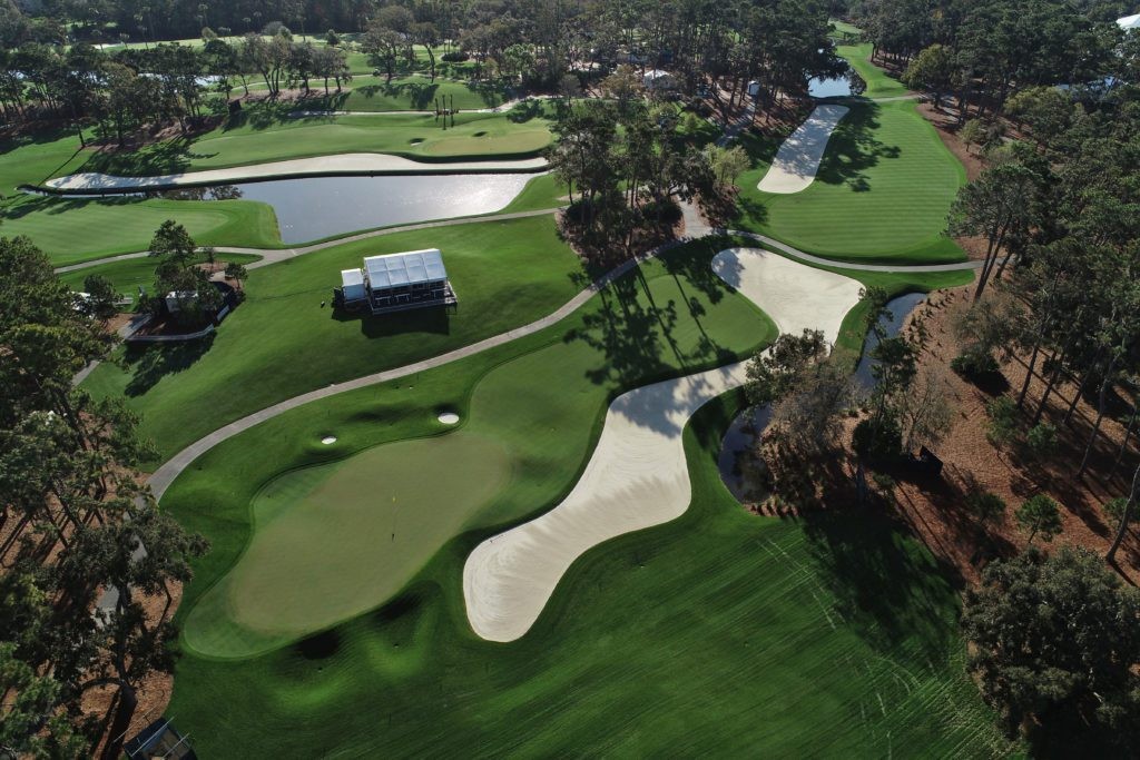 Bunkers and greens at TPC Sawgrass