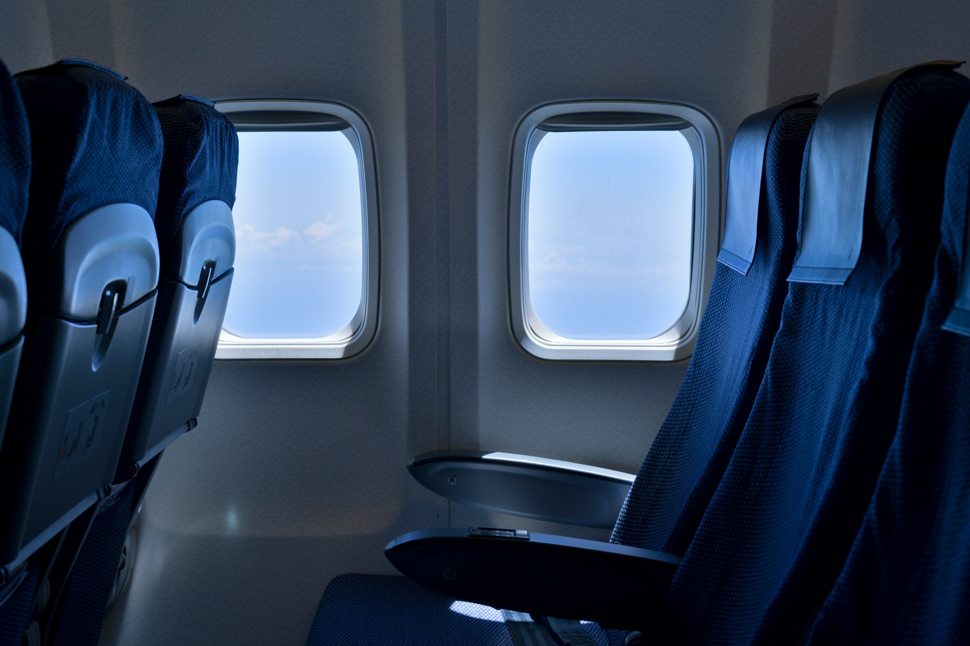 Seats inside an airplane