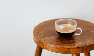 Americano coffee on a wooden table