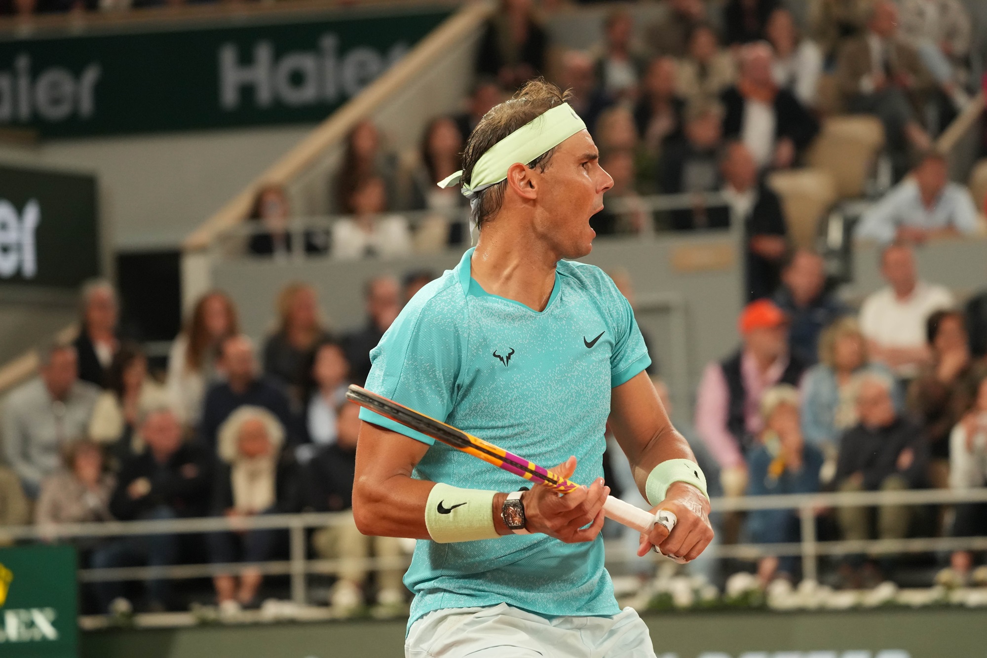 Rafael Nadal at French Open with Richard Mille watch