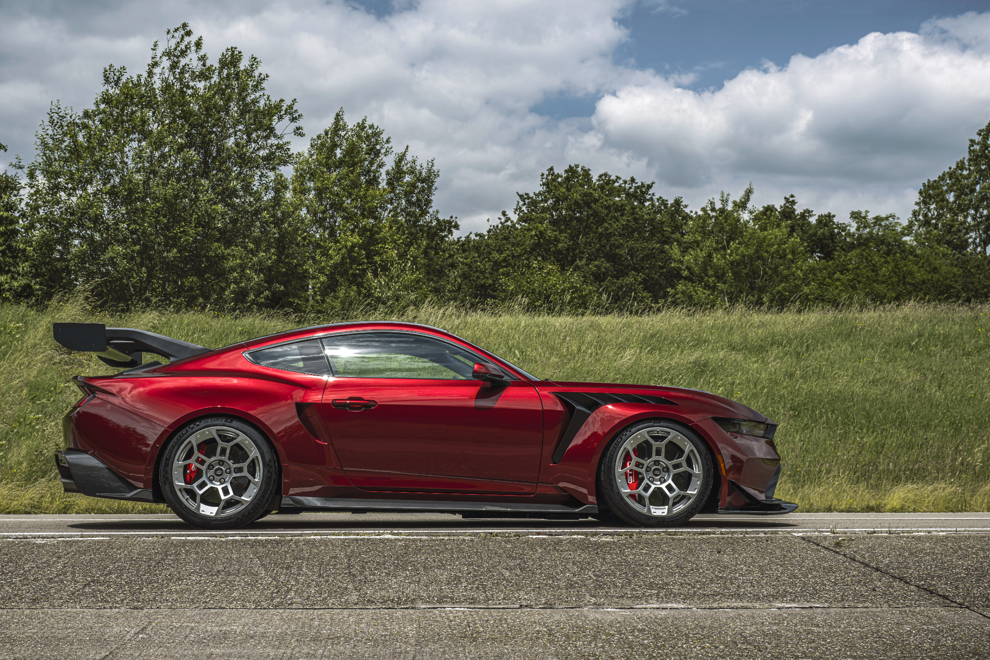 2025 Ford Mustang GTD exterior right profile ready for the Nurburgring.