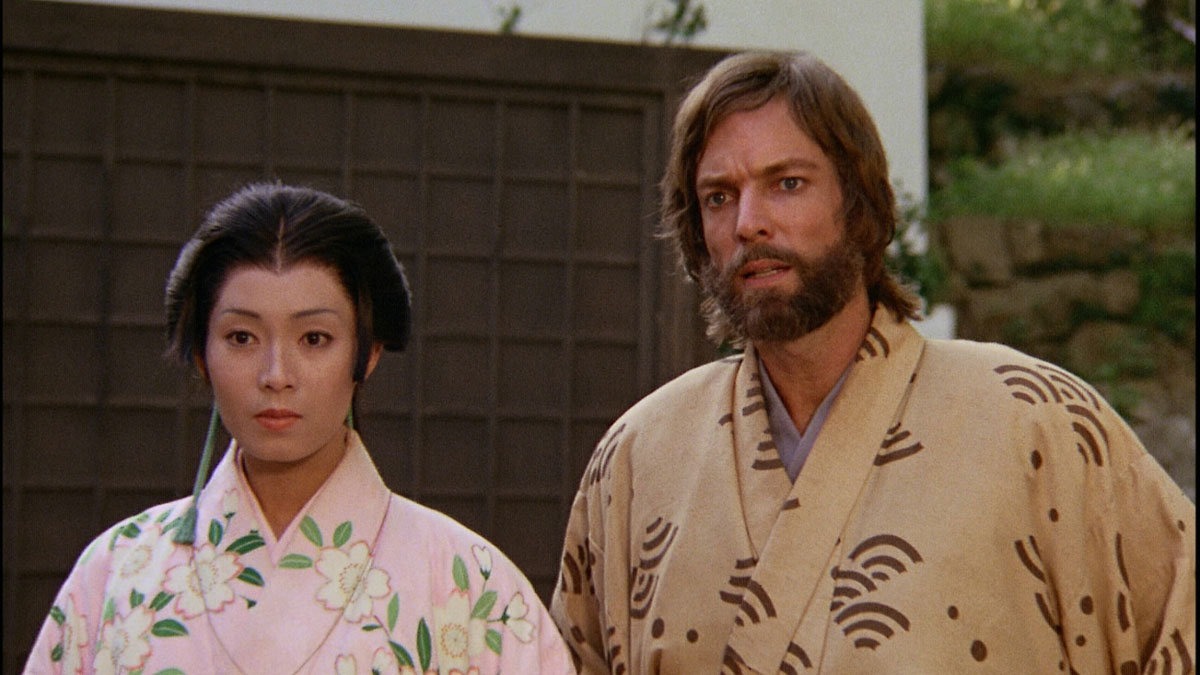 Yoko Shimada and Richard Chamberlain in Shogun.
