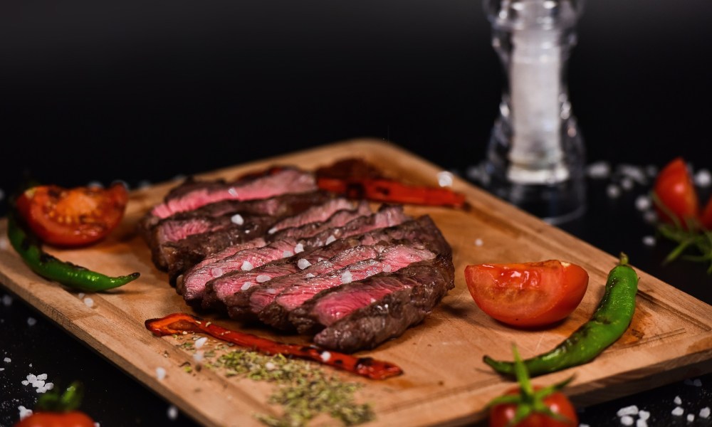 Steak on a cutting board