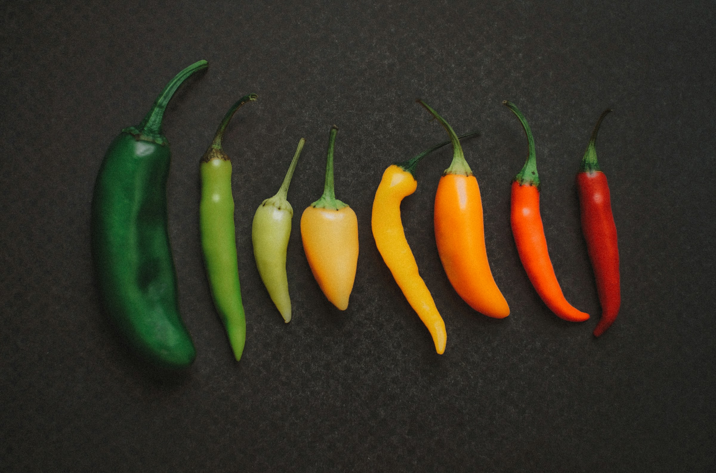 Row of peppers