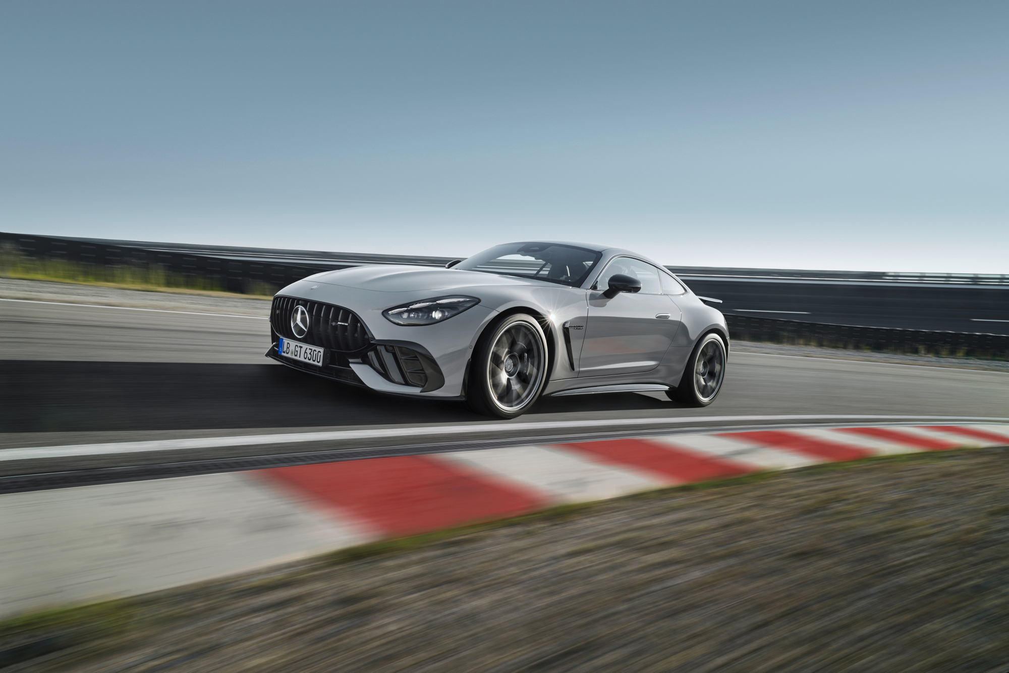 2025 Mercedes-AMG GT 63 Pro 4Matic+ on a racetrack.