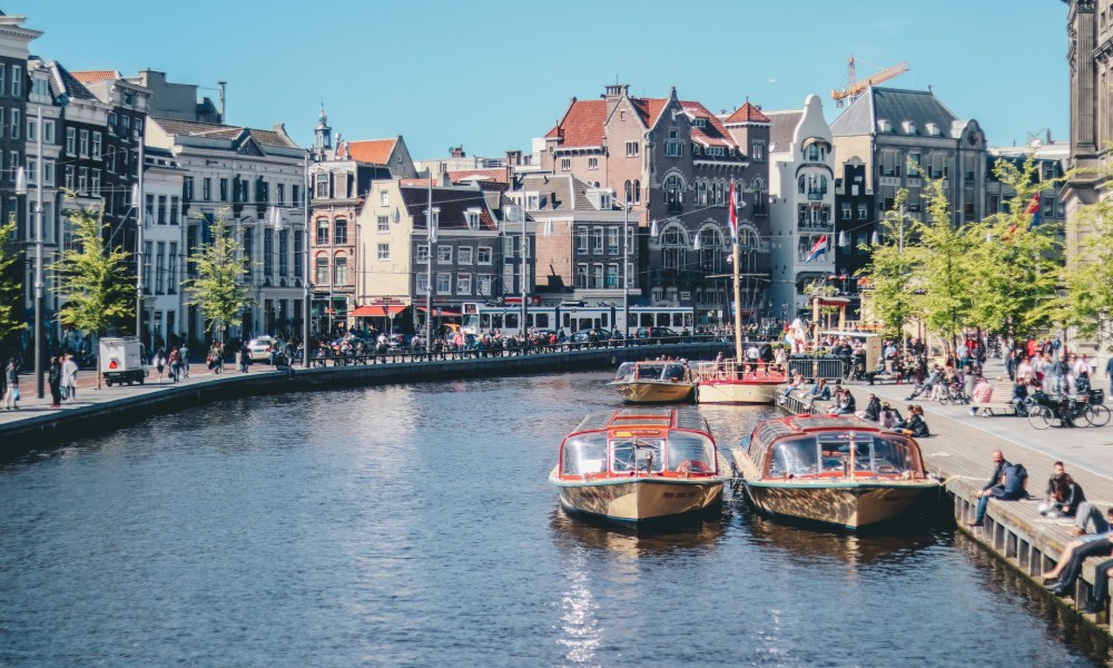 Amsterdam, Netherlands boats and canals