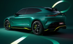 Aston Martin DBX707 AMR24 Edition left rear three-quarter view.