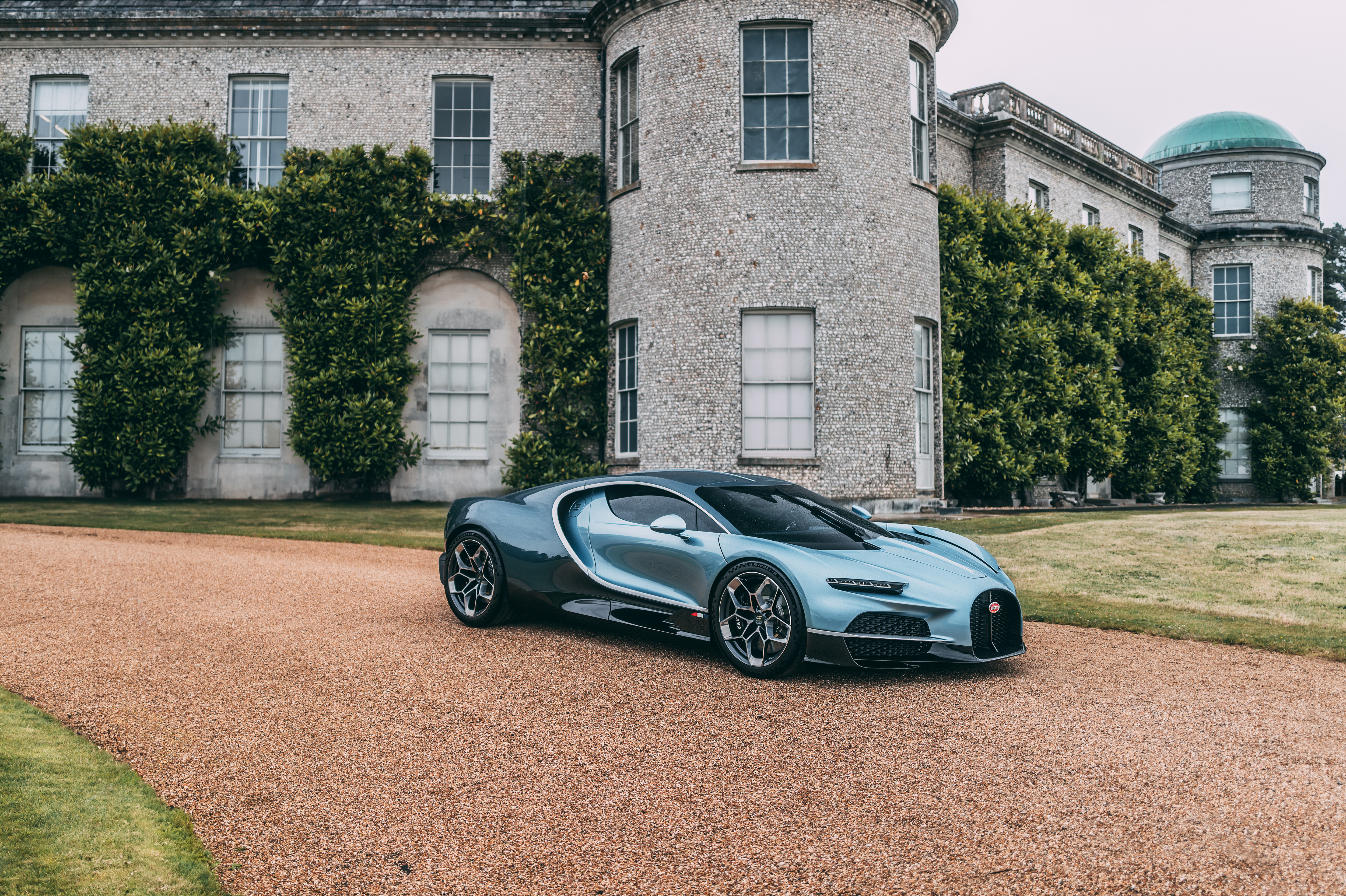 Bugatti Tourbillon at the Goodwood Festival of Speed 2024 right front three- quarter view.