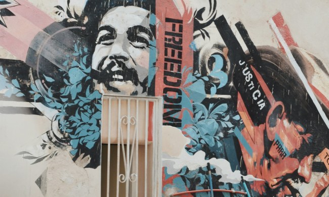 Che Guevara Mural on a building in Havana Cuba.