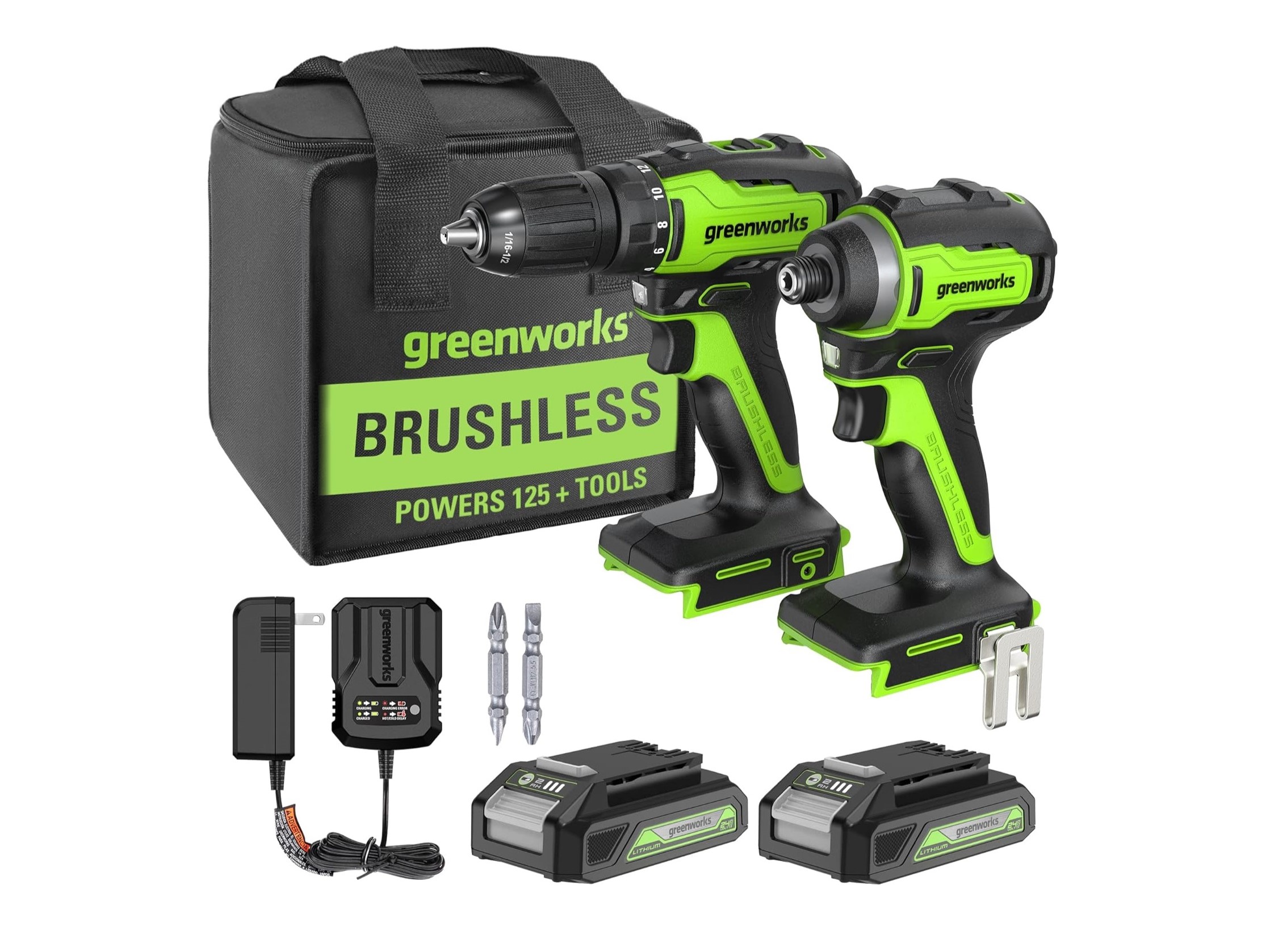 Greenworks cordless drill set prime day deal