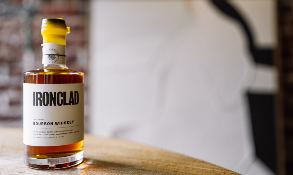 Ironclad bourbon whiskey on a table