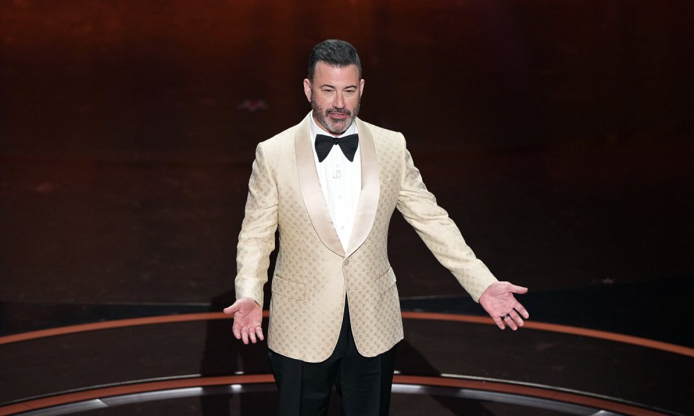 Jimmy Kimmel hosting the 2024 Oscars.