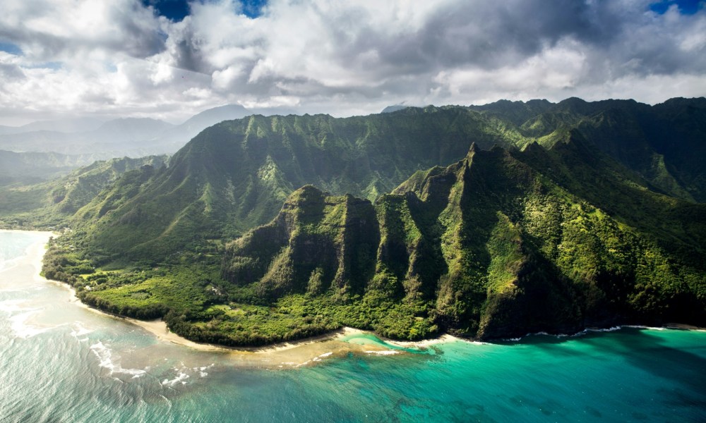 mountains and coast of Kauai, Hawaii