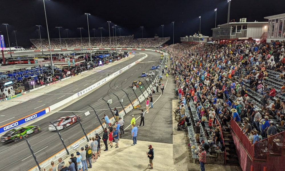 A large NASCAR crowd