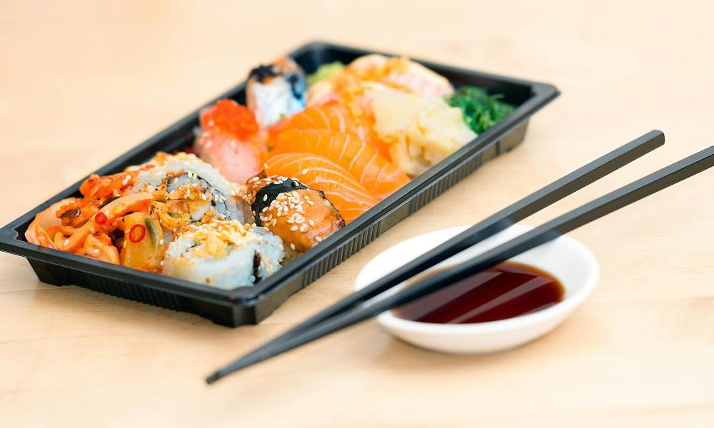 sushi with sesame seed