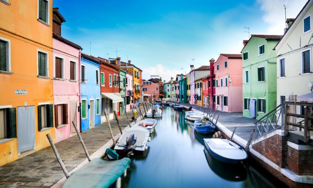 Canals in Burano, Venice, Italy