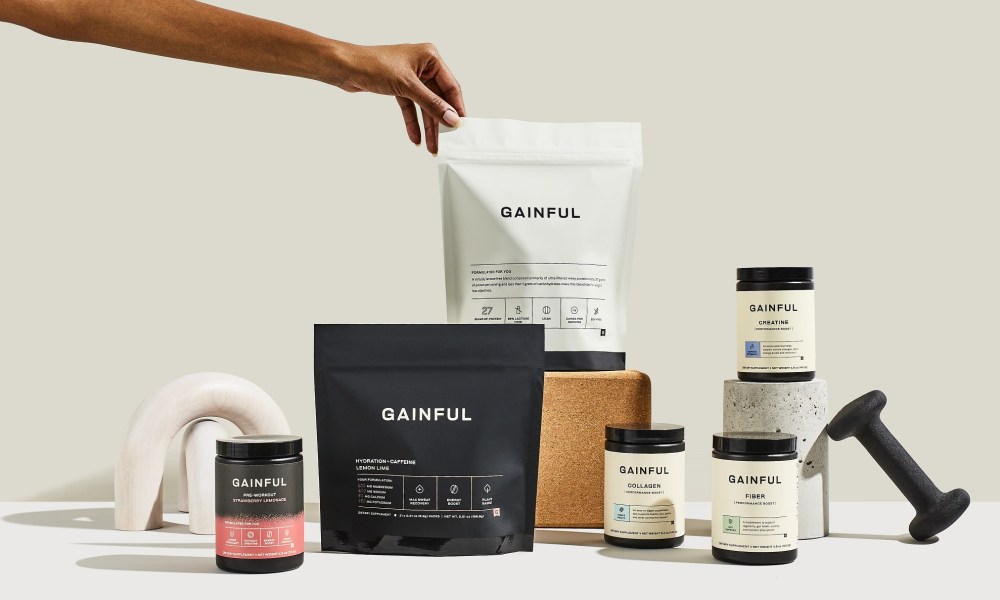 Gainful customized protein powder displayed with registered dietician support