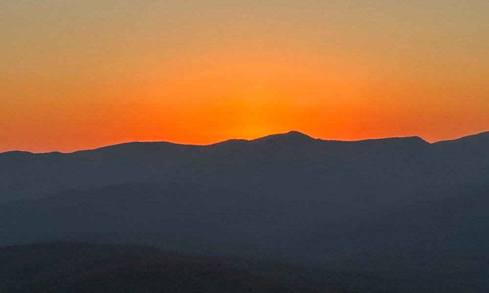 Sunset over Stowe Vermont during autumn