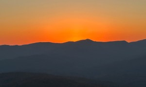 Sunset over Stowe Vermont during autumn