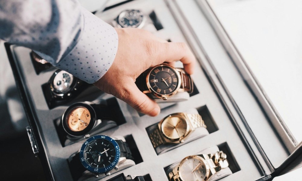 Man with watch collection