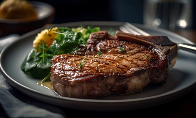 Plated bone in ribeye