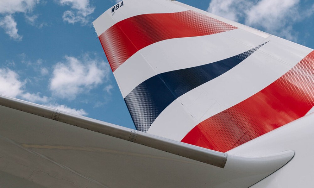 Tail fin of British Airways plane