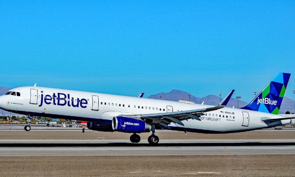 JetBlue plane taking off