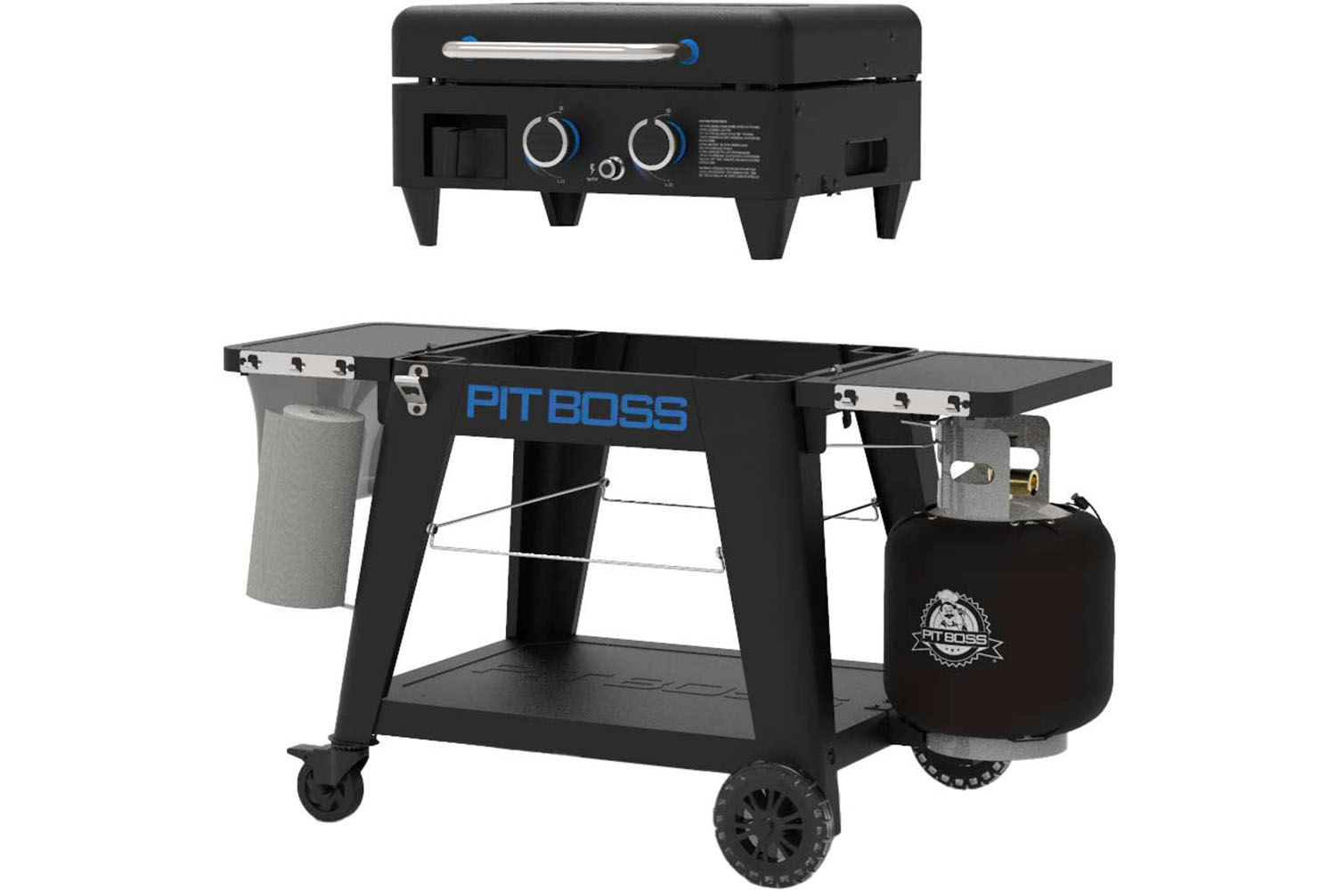 The Pit Boss Ultimate Outdoor Gas 2-Burner Griddle on a white background.