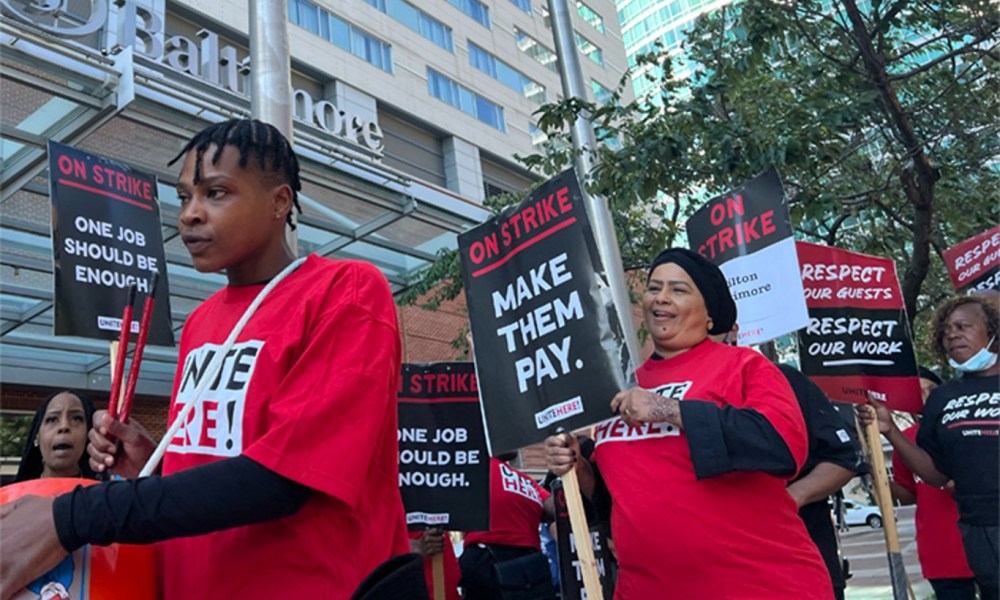 Baltimore hotel workers strike Labor Day