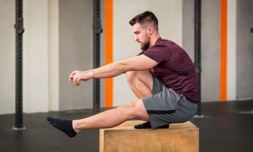 man doing a pistol squat