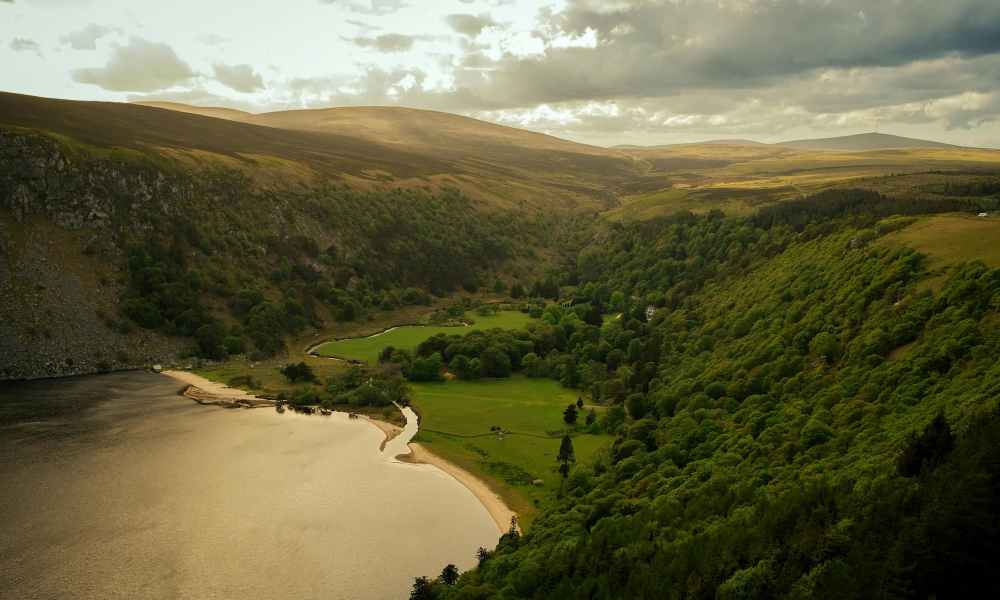 Green grassy landscape in Ireland