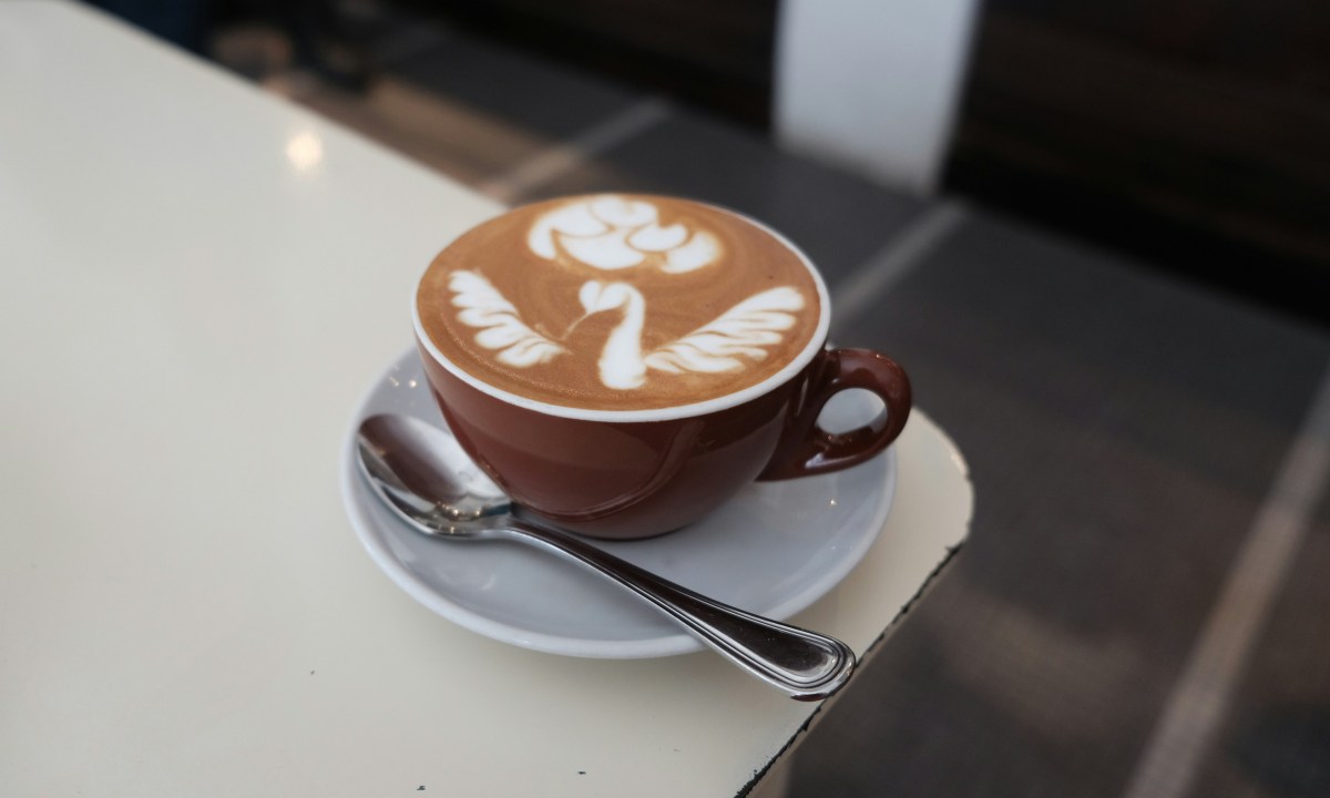 Cappuccino with a design in the foam