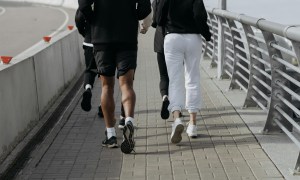 Group of people running