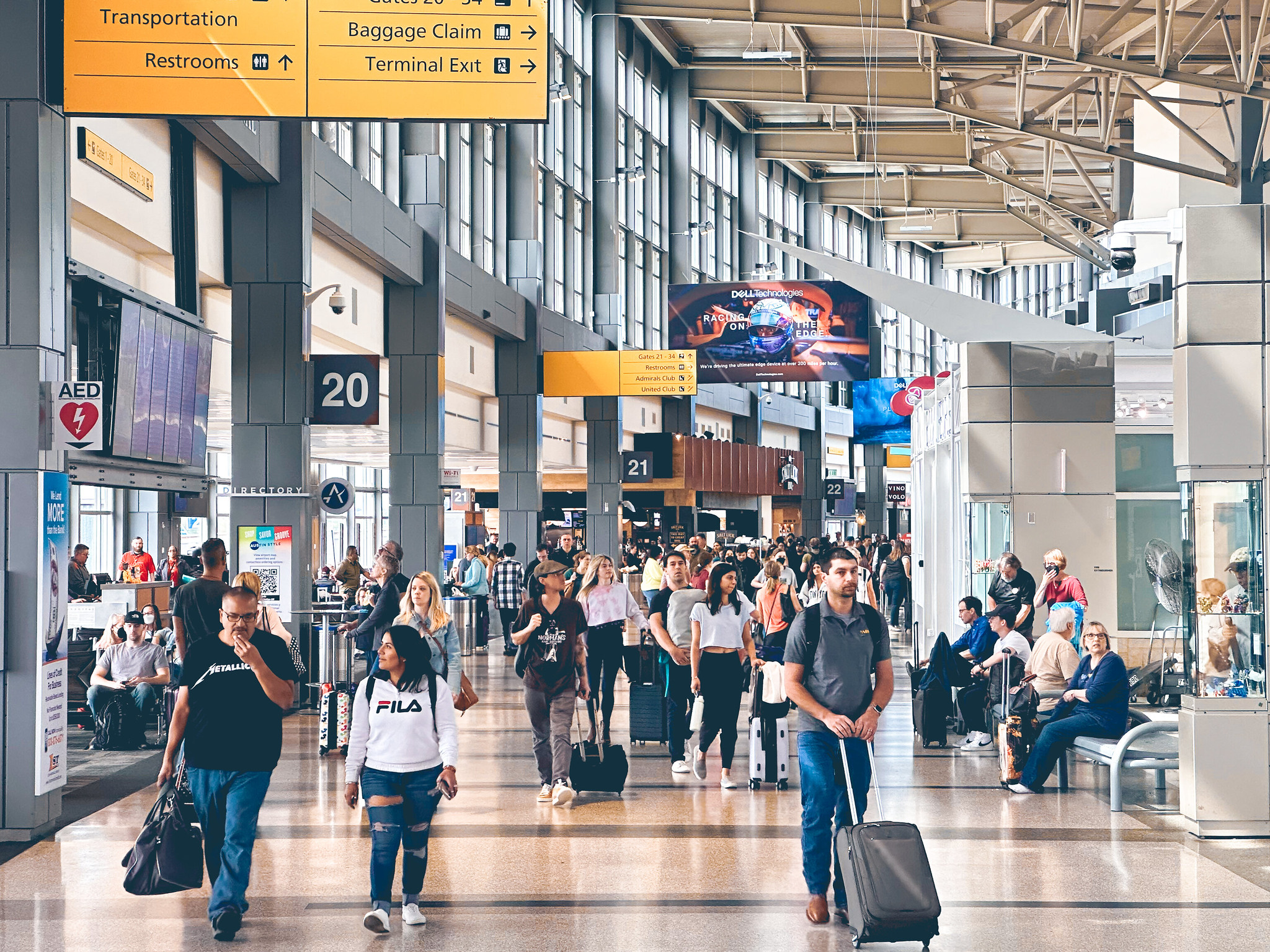 A busy day in the austin airport