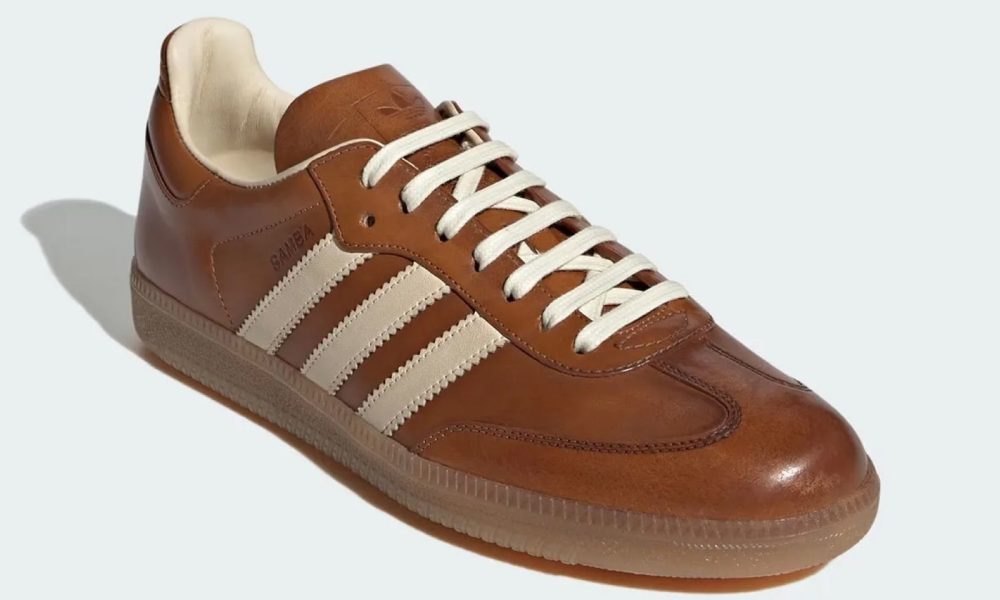 Adidas Made in Italy Samba sneaker in tan leather