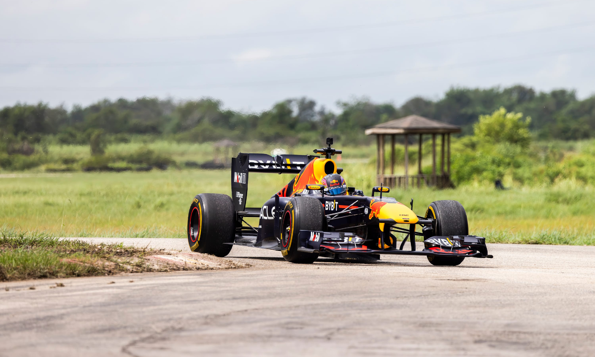 Patrick Friesacher pilots the RB7 Formula 1 car.