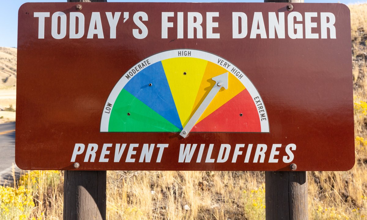 Fire danger warning at Teton National Park