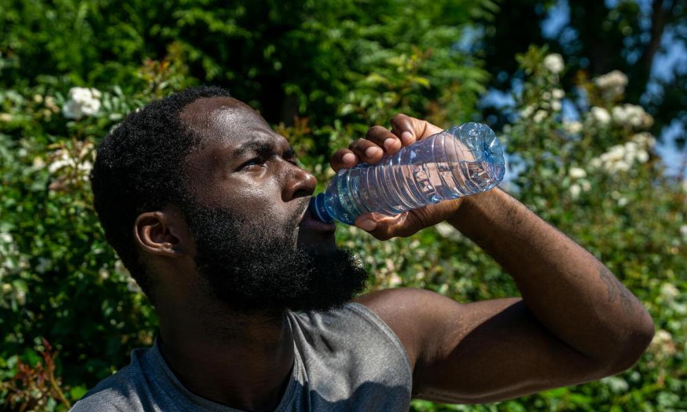 Man drinking water