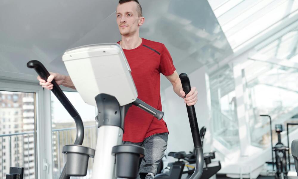 Man using an elliptical